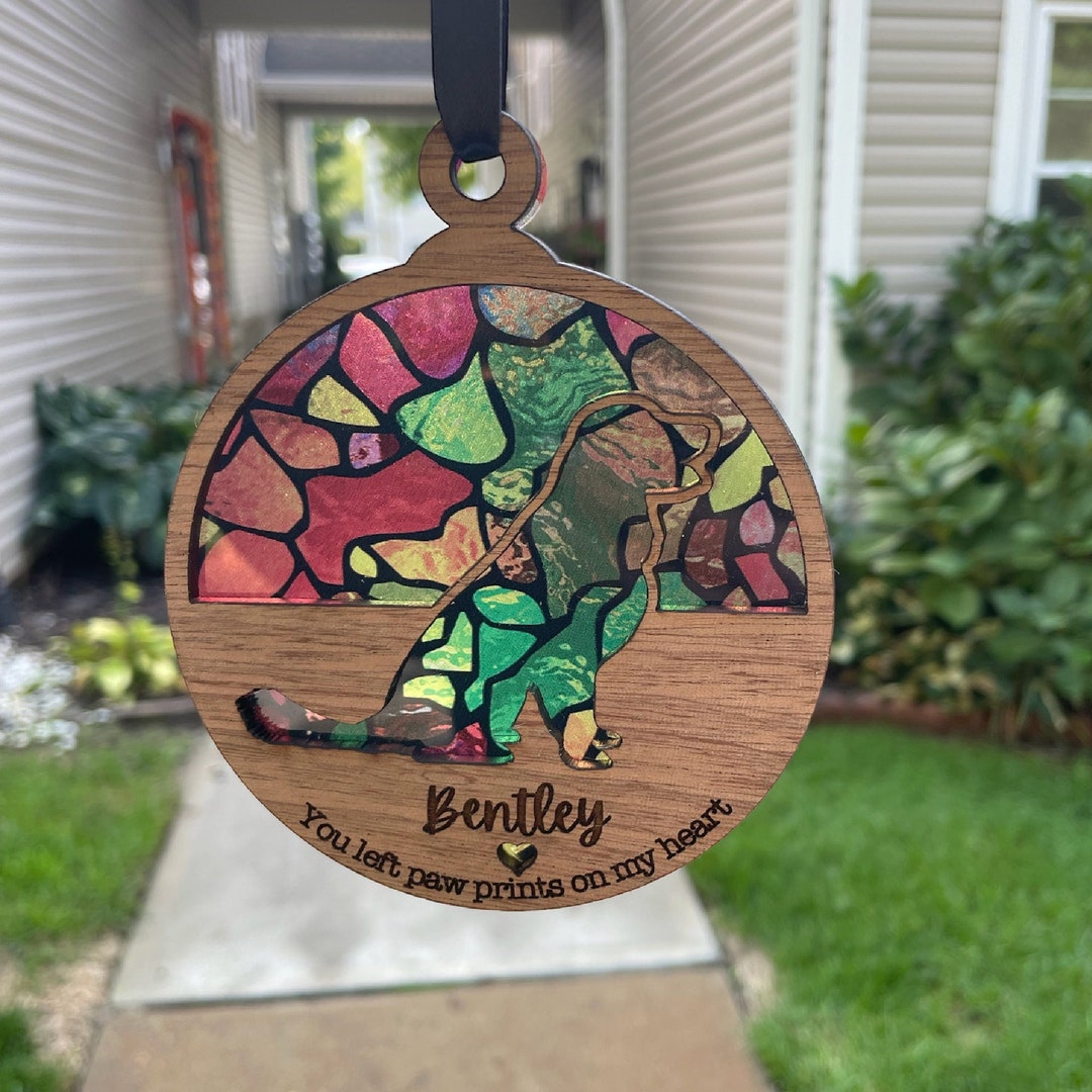 Personalized Pet Memorial Suncatcher – Rainbow Bridge Dog Cat Loss Gift ...