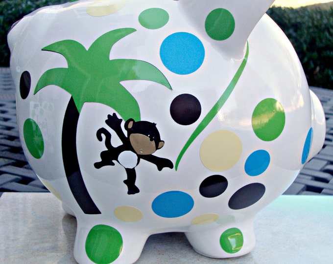 Vinyl Personalized Piggy Bank Custom Piggy Bank Large Size Etsy