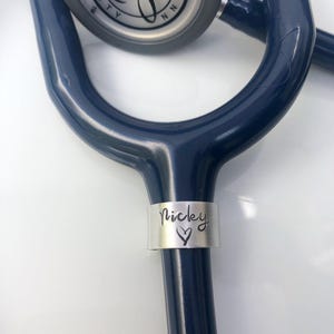 Stethoscope ID Tag, Stethoscope ID Ring, Stethoscope Charm, Personalized Stethoscope Name Tag, Nurse Graduation Gift