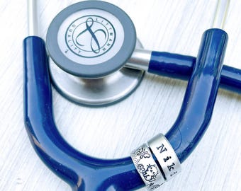 Personalized Stethoscope ID Tag – Hand Stamped Metal Charm