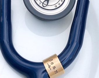 Stethoscope ID Tag, Stethoscope ID Ring, Stethoscope Charm, Personalized Stethoscope Name Tag, Nurse Graduation Gift