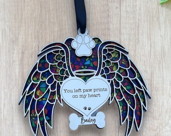 Rainbow Bridge Pet Loss - Sun Catcher - Custom Pet Memorial Suncatcher Personalized with Name - Dog Cat Pet Remembrance Loss Gift