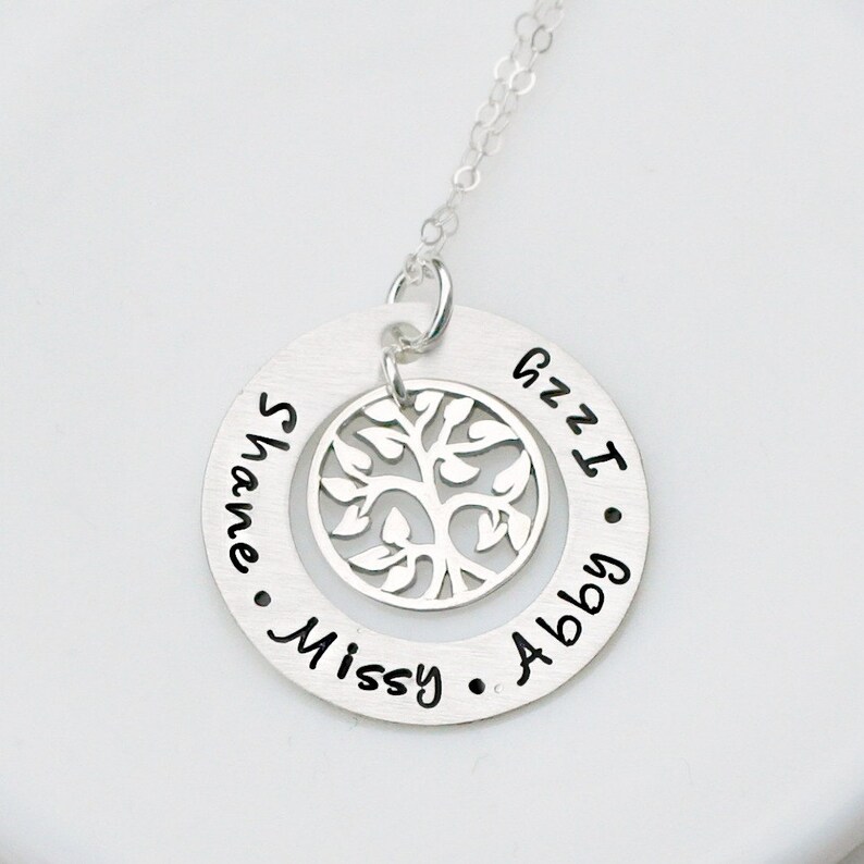 Family Tree Necklace Mothers Necklace Family Name Necklace Family Necklace image 1