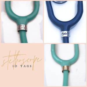 Stethoscope ID Tag, Stethoscope ID Ring, Stethoscope Charm, Personalized Stethoscope Name Tag, Nurse Graduation Gift