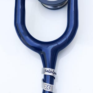 EMS EMT Stethoscope ID Tag, Stethoscope Ring, Stethoscope Charm, Personalized Stethoscope Name Tag