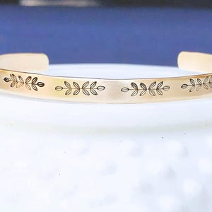 Thin Stacking Cuff, Personalized Brass Bangle | Hidden Message Engraving, Brushed Finish - 1/4 x 6