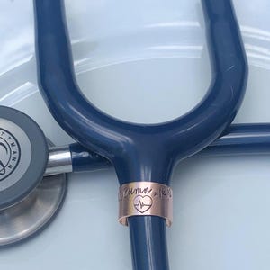 Stethoscope ID Tag, Stethoscope ID Ring, Stethoscope Charm, Personalized Stethoscope Name Tag, Nurse Graduation Gift