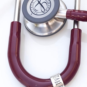 Stethoscope ID Tag, Stethoscope ID Ring, Stethoscope Charm, Personalized Stethoscope Name Tag, Nurse Graduation Gift