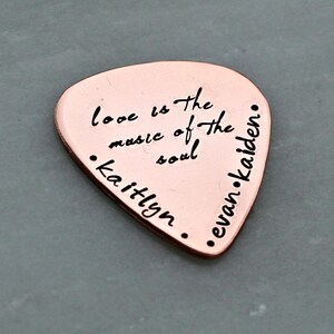 Hand Stamped Guitar Pick - Custom Guitar Pick - Personalized Guitar Pick - Gift for Dad