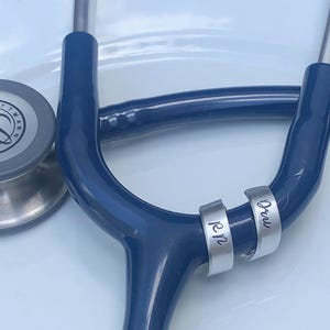 Stethoscope ID Tag, Stethoscope ID Ring, Stethoscope Charm, Personalized Stethoscope Name Tag, Nurse Graduation Gift