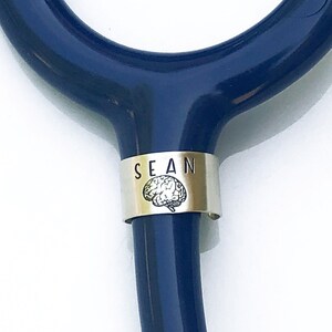Stethoscope ID Tag, Stethoscope ID Ring, Stethoscope Charm, Personalized Stethoscope Name Tag, Nurse Graduation Gift