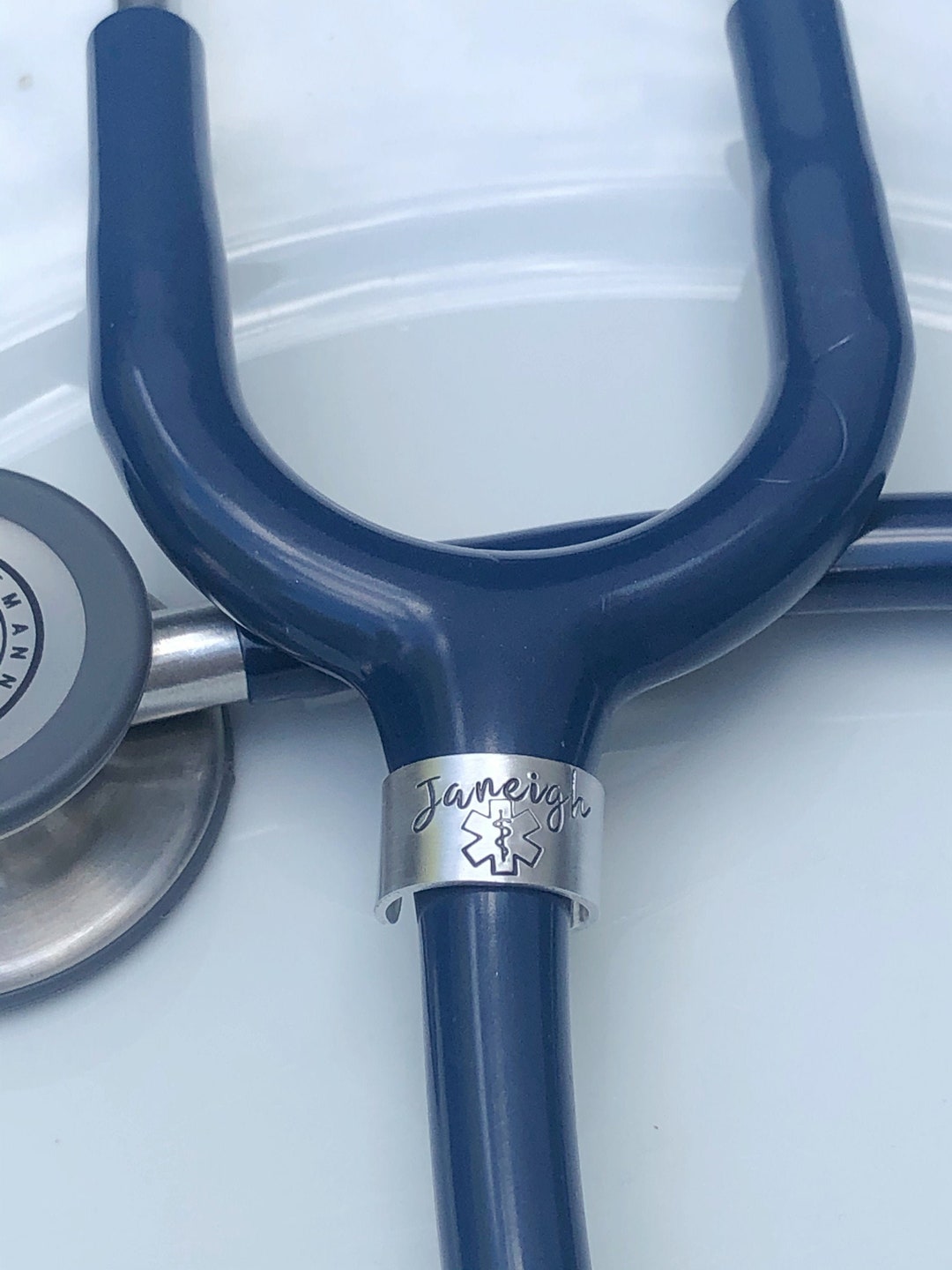 EMS EMT Stethoscope ID Tag, Stethoscope Ring, Stethoscope Charm