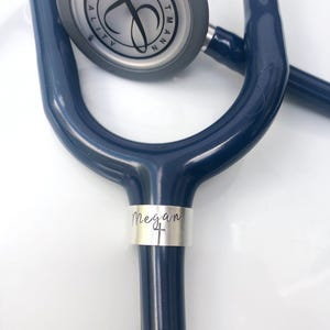 Stethoscope ID Tag, Stethoscope ID Ring, Stethoscope Charm, Personalized Stethoscope Name Tag, Nurse Graduation Gift