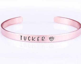 Personalized Pet Name Bracelet – Sterling Silver, Copper, or Brass