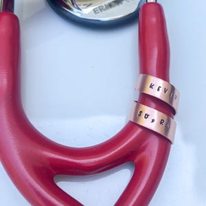 Stethoscope ID Tag, Stethoscope ID Ring, Stethoscope Charm, Personalized Stethoscope Name Tag, Nurse Graduation Gift