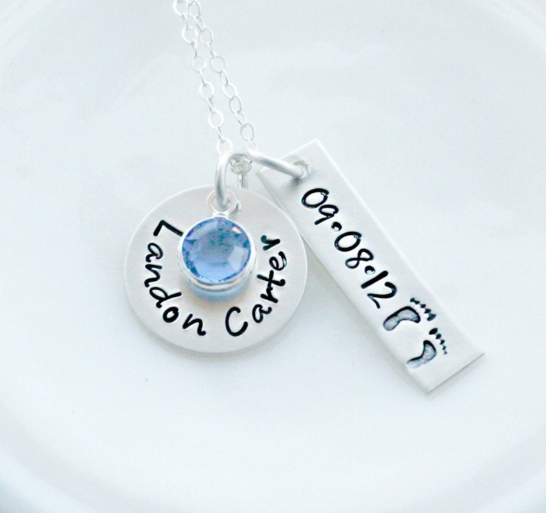 Personalized Mommy Necklace New Baby Jewelry New Mom Gift Etsy