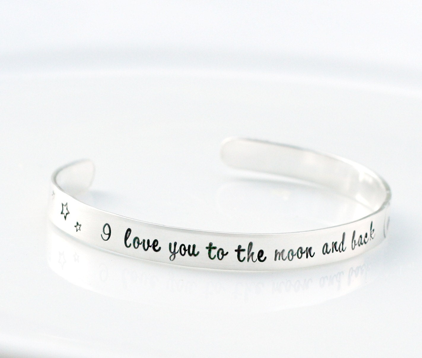 I Love You to the Moon and Back Cuff Bracelet Sterling - Etsy