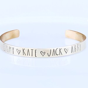 Personalized Name Bracelet - Gift for Mom - Cuff Bracelet with Names - Mothers Day Gift