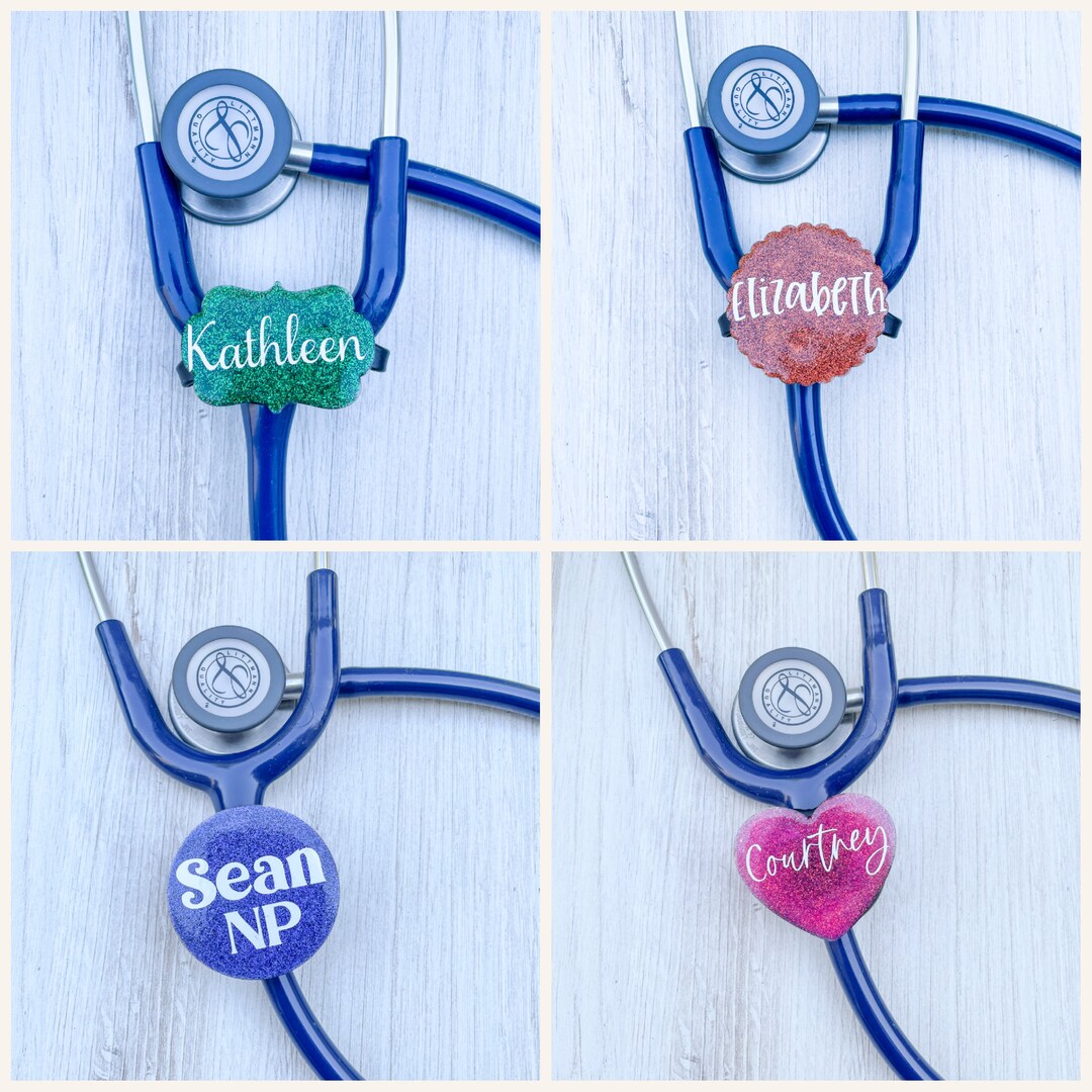 Acrylic Stethoscope ID Tag Glitter Stethoscope Name Tag Etsy