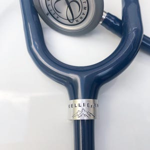 Stethoscope ID Tag, Stethoscope ID Ring, Stethoscope Charm, Personalized Stethoscope Name Tag, Nurse Graduation Gift