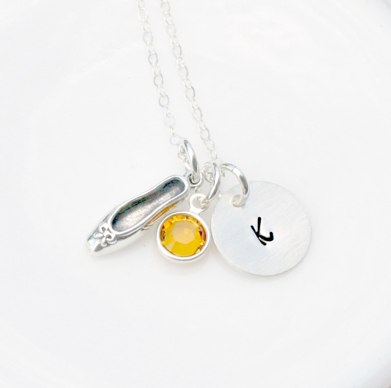 ballerina gift - personalized ballet necklace - ballerina jewelry - ballet dancer gift - dance team - dance jewelry - toe shoes