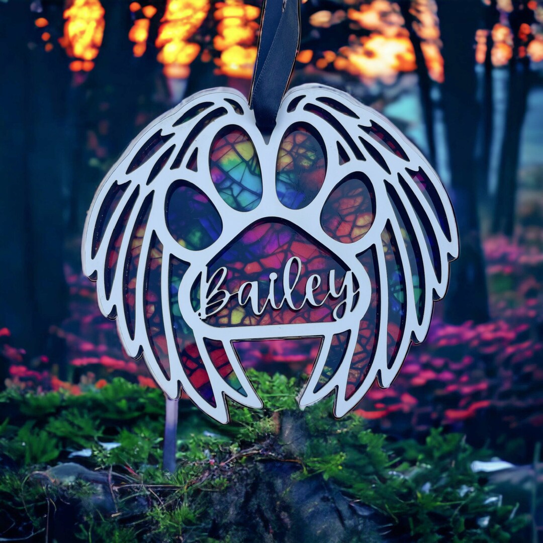 Pet Memorial Sun Catcher - Rainbow Bridge Sun Catcher - Pet Loss Gift ...