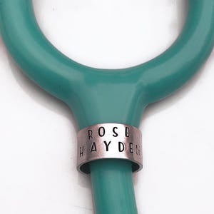 Stethoscope ID Tag, Stethoscope ID Ring, Stethoscope Charm, Personalized Stethoscope Name Tag, Nurse Graduation Gift