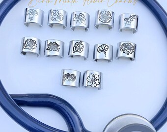 Flower Stethoscope Tag – Aluminum Nurse Gift, White Coat Ceremony