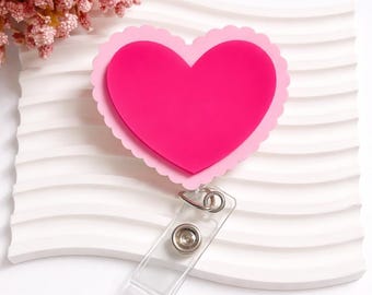 Scalloped Heart Badge Reel - Fun Nurse Accessory