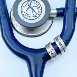 Vet Tech Gift, Vet Gift, Stethoscope ID Tag, Stethoscope ID Ring, Stethoscope Charm, Personalized Stethoscope Name Tag