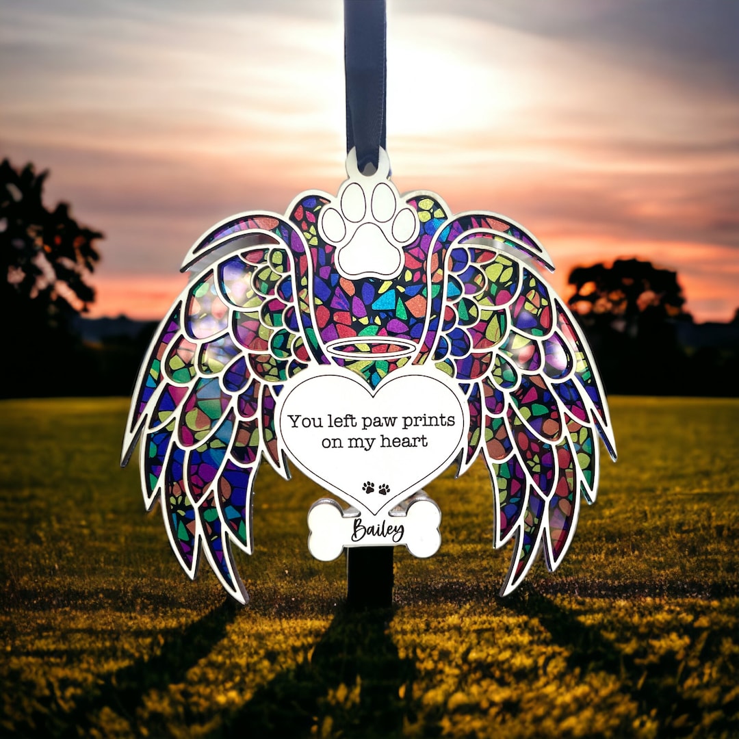 Rainbow Bridge Pet Loss Sun Catcher Custom Pet Memorial Suncatcher ...