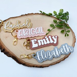 Custom Name Keychain, Backpack Name Tag, Diaper Bag Name Tag, Acrylic Name Keychain, 3D Name Tag, Easter Basket Tag, Backpack Keychain