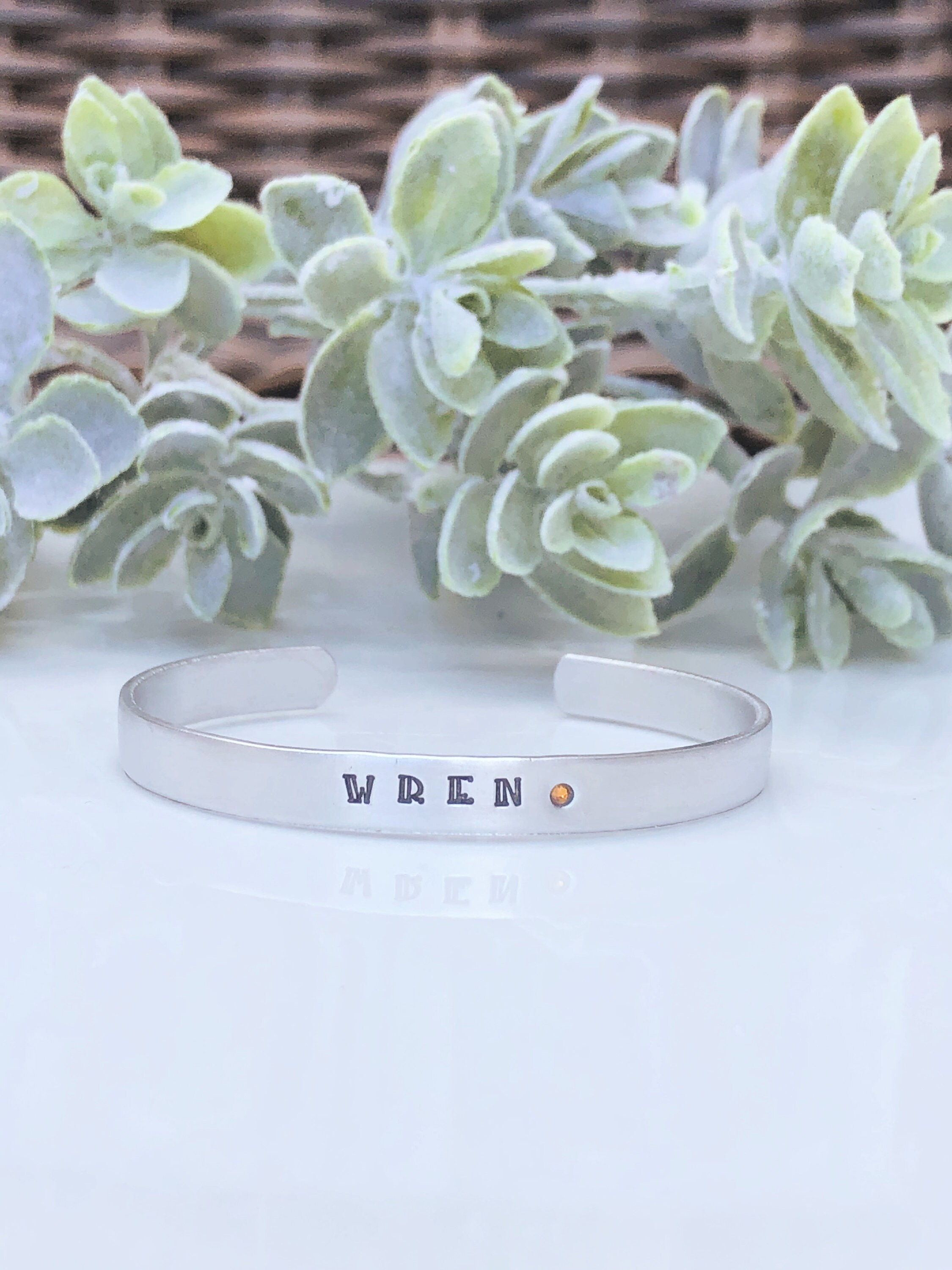 Personalised No Fade Baby Bracelet with Birthstone