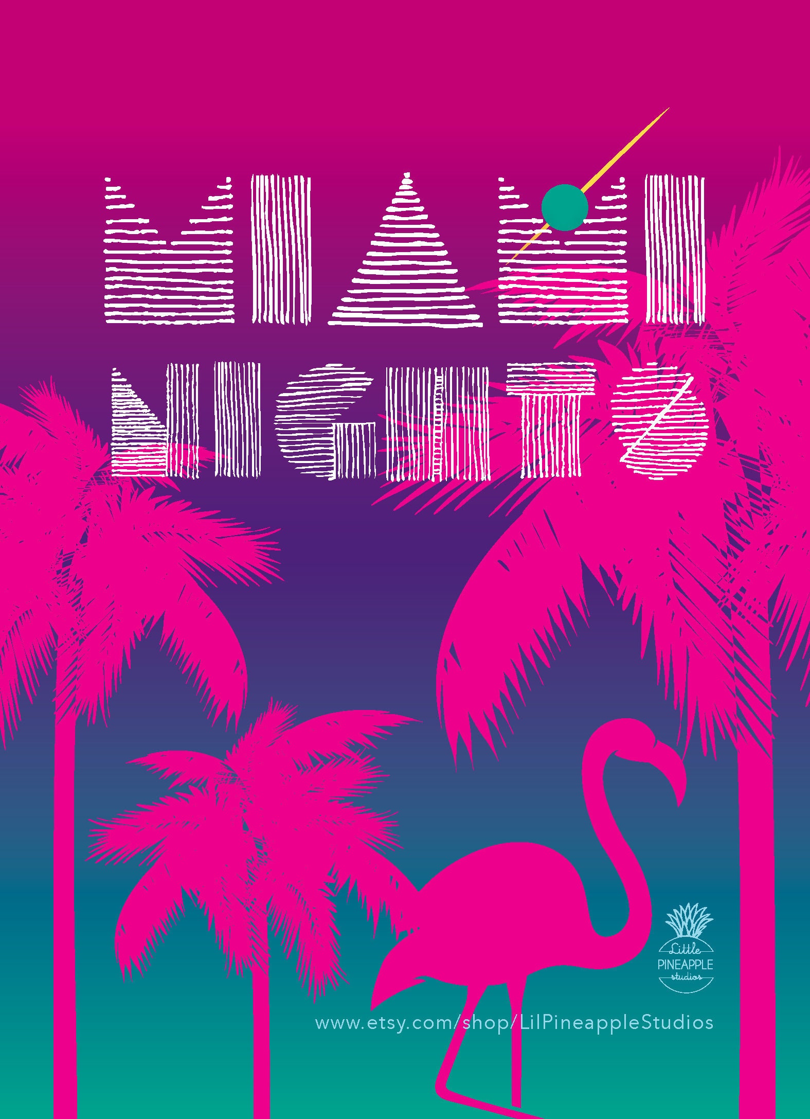 Miami Nights Birthday Party Invite I EDIT YOU PRINT Etsy Canada