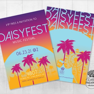 Music Festival Themed Birthday Party Invite I EDIT, YOU PRINT