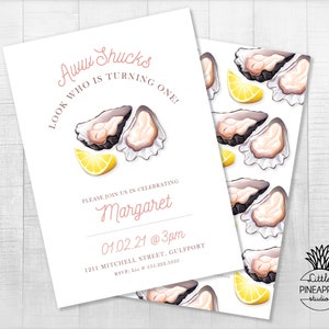 Aww Shucks Oyster Invitation Birthday Party I EDIT, YOU PRINT