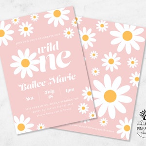 Wild Daisy Themed Birthday Invite I EDIT, YOU PRINT