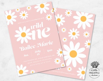 Wild Daisy Themed Birthday Invite I EDIT, YOU PRINT