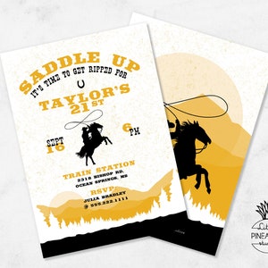 Country Western Cowboy Birthday Invite I EDIT, YOU PRINT