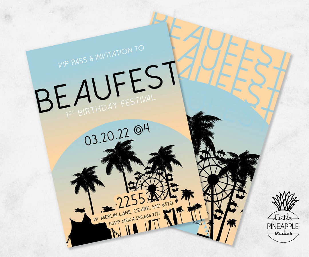 Music Festival Themed Birthday Party Invite I EDIT YOU PRINT Etsy