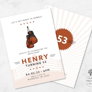 Vintage Boxing Party Einladung I EDIT, YOU PRINT