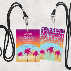 Music Festival Concert Themed Birthday Party VIP Pass Lanyard