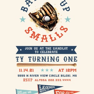 Vintage Sandlot Baseball Birthday Invite I EDIT, YOU PRINT - Etsy