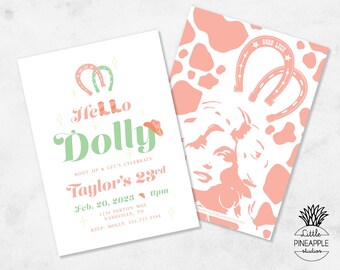 Hello Dolly Western Nashville Themed Birthday Party Invite I EDIT, YOU PRINT