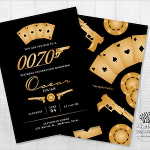 International Spy Bond 007 Birthday Invite I EDIT, YOU PRINT