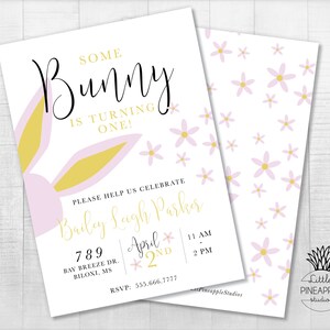 Some Bunny Birthday Easter Themed Invite I DESIGN YOU PRINT