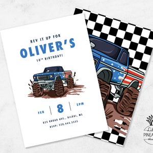 Monster Truck Invite I EDIT, YOU PRINT