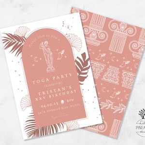 Toga Greek Party Invite Terracotta I EDIT, YOU PRINT