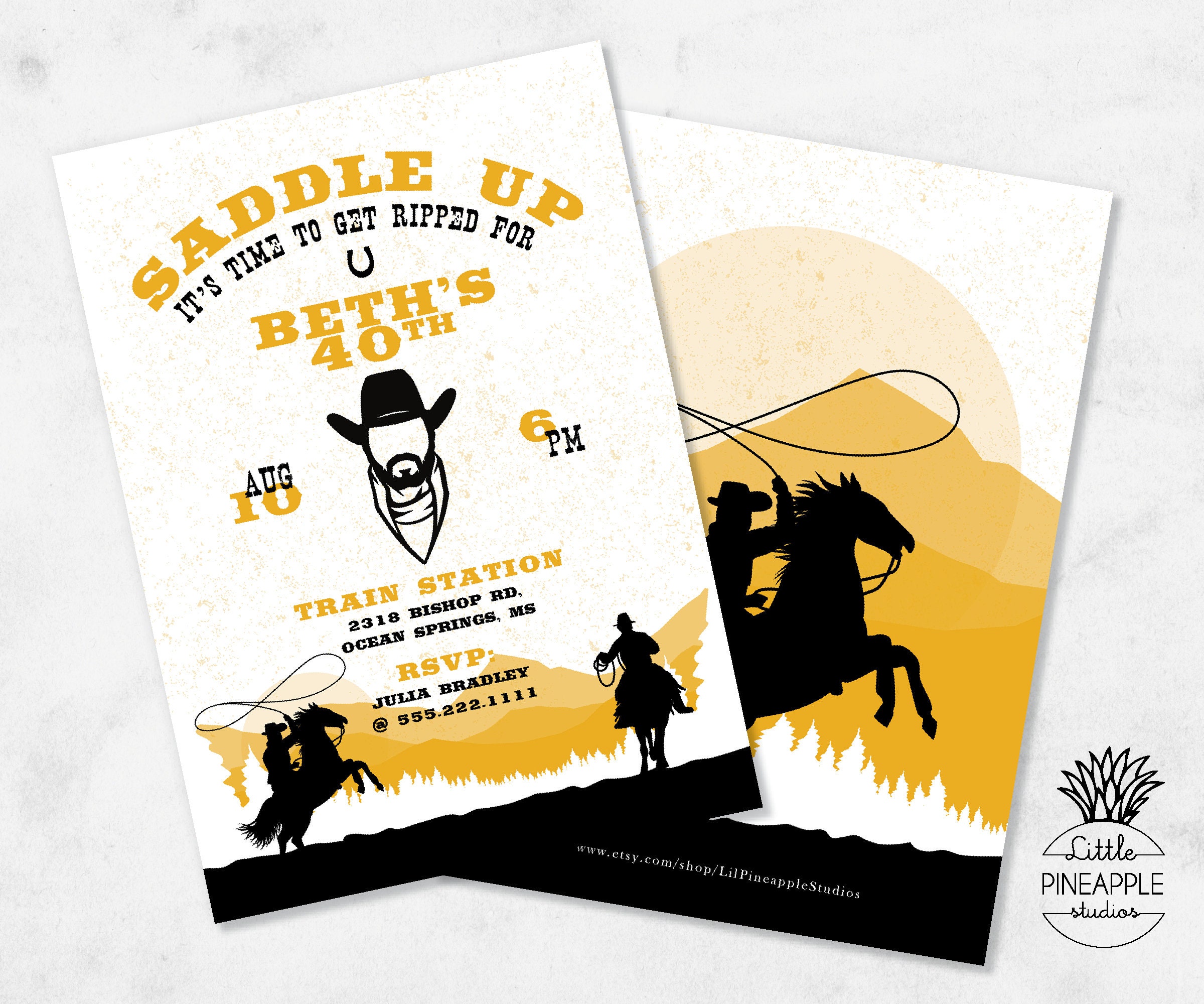 Yellowstone Western Cowboy Birthday Party Invite I EDIT YOU Etsy Canada