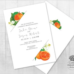 Oranges, watercolor Wedding Shower, Baby Shower, Birthday  Invite I DESIGN YOU PRINT